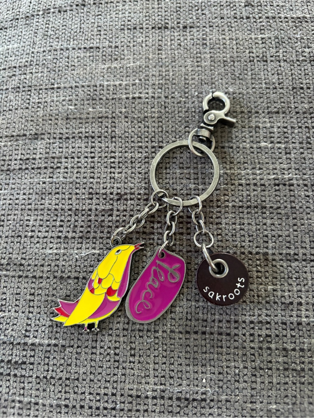 Sakroots Peace Bird Charm Keychain